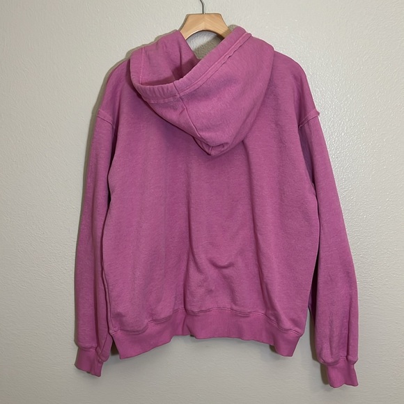 Hurley Pink Zip Up Hoodie Sweatshirt with Floral Patch - Picture 5 of 9